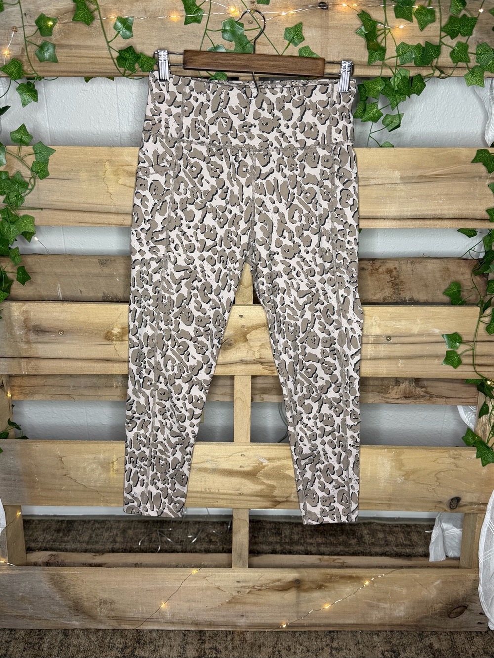 Calvin Klein Performance Beige and Taupe Leopard Print Leggings